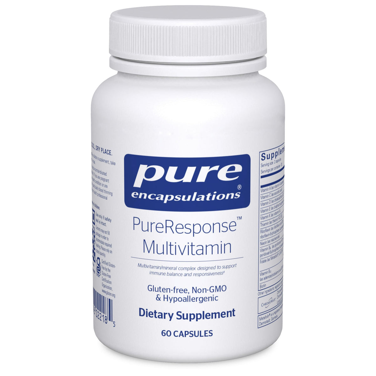 Pure Encapsulations Multivitamine PureResponse 60 capsules, vue de l'emballage avant