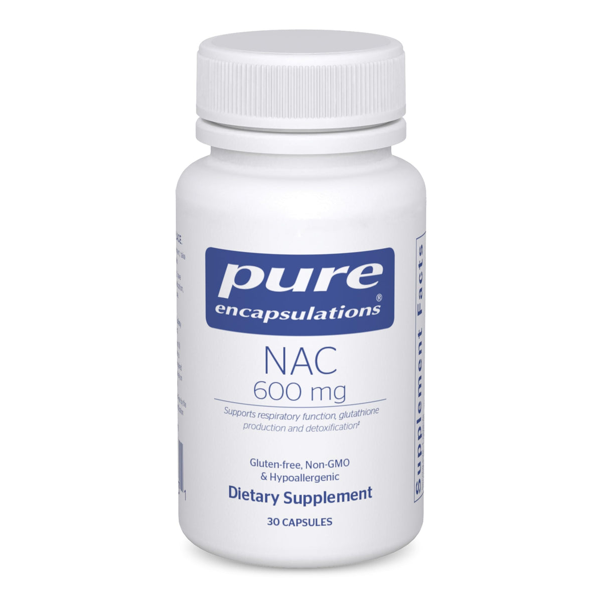 Pure Encapsulations NAC 600 mg 30 Capsules vue de face