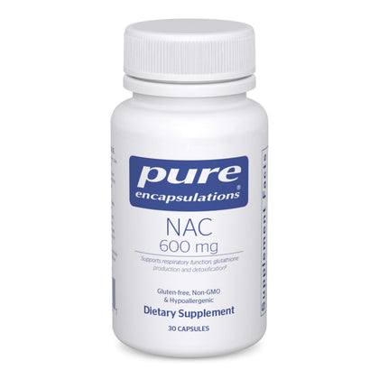 Pure Encapsulations NAC 600 mg 30 Capsules vue de face