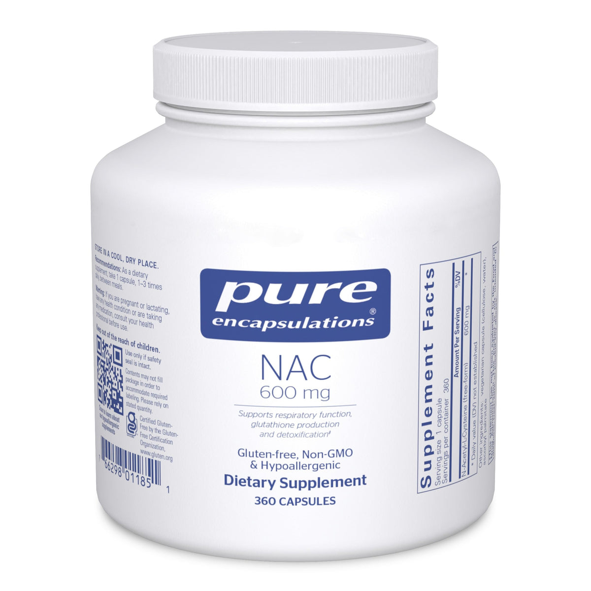 Pure Encapsulations NAC 600 mg 360 capsules vue avant