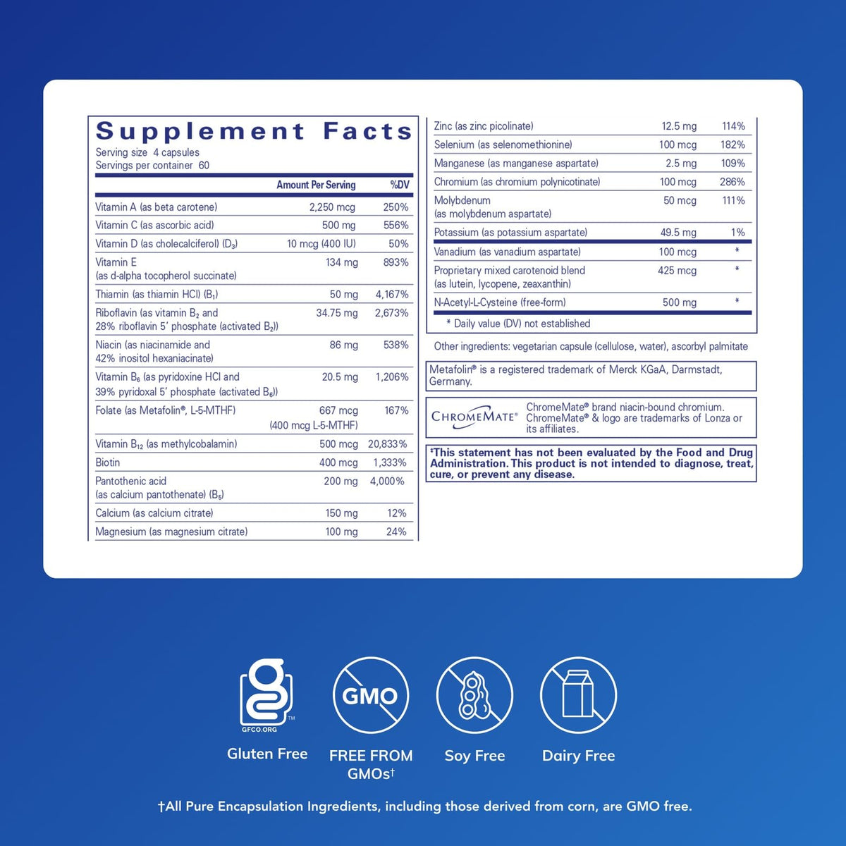 Pure Encapsulations Nutrient 950 emballage et capsules
