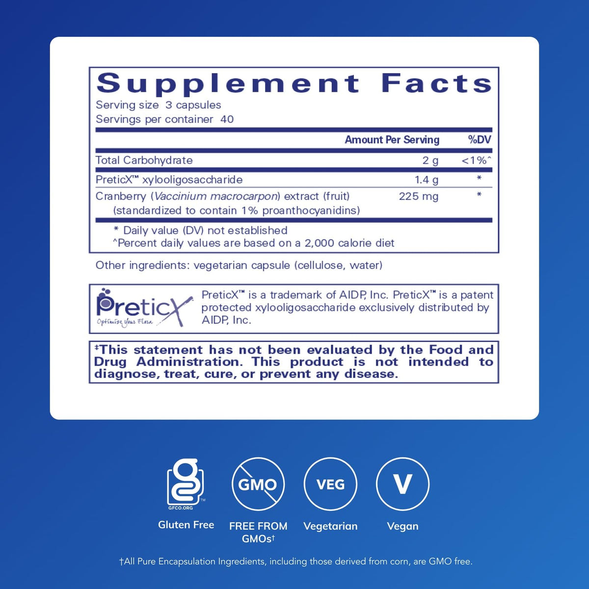 Pure Encapsulations Poly-Prebiotic bottle with label