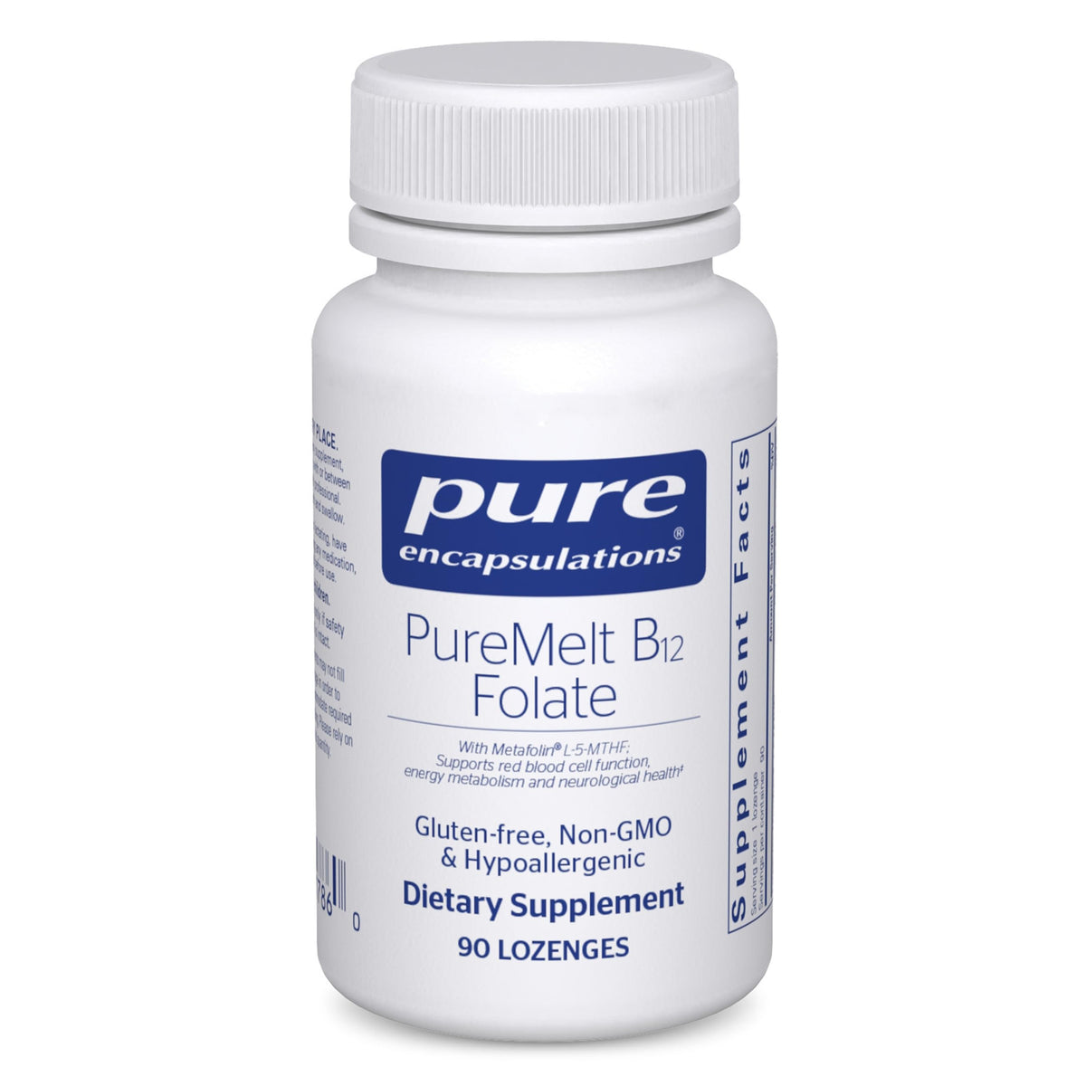 Pure Encapsulations PureMelt B12 Folate 90 pastilles en vue de face