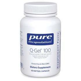 Pure Encapsulations Q-Gel 100 CoQ10 hydrosoluble 60 capsules devant l'emballage
