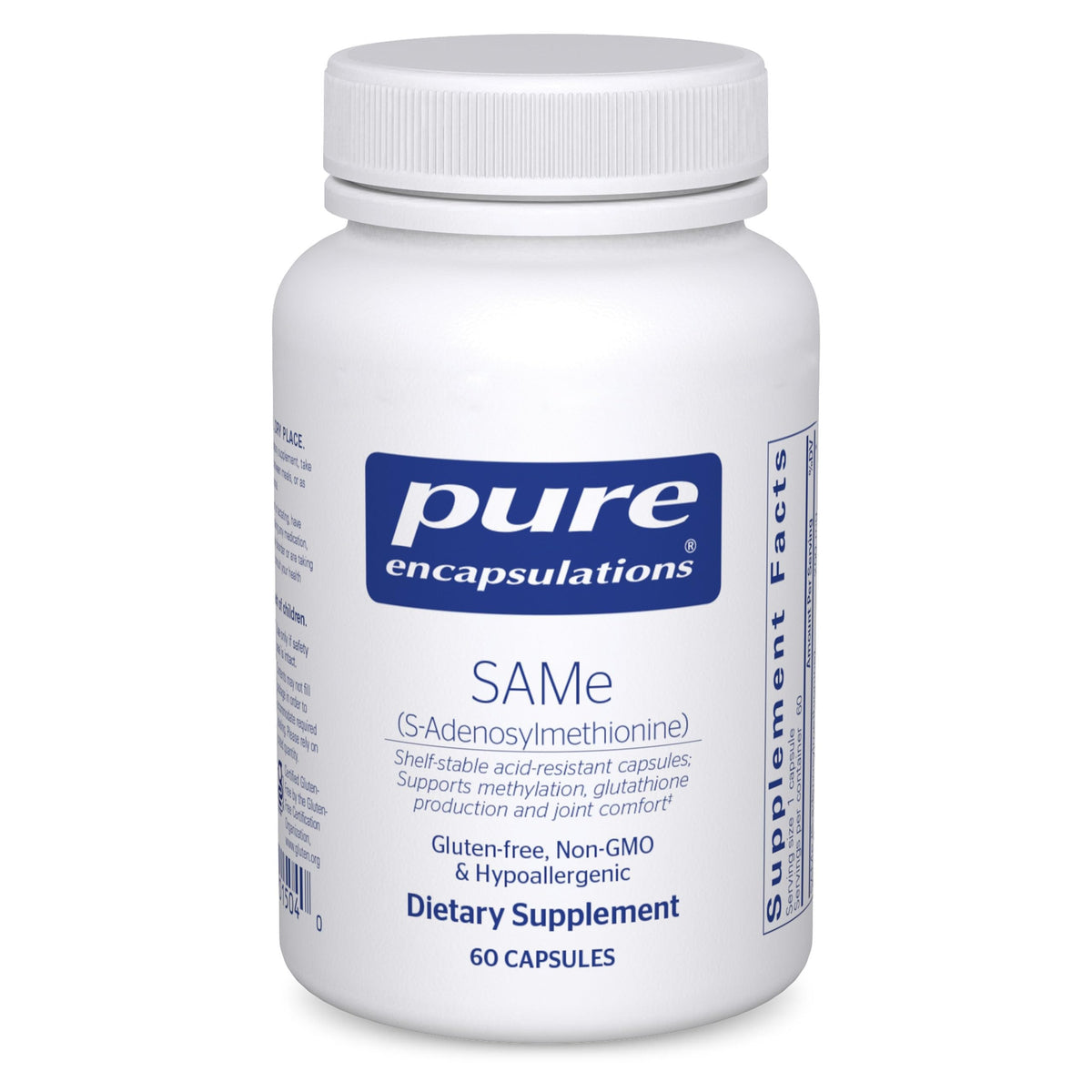 Pure Encapsulations SAMe 200 mg 60 capsules vue de face