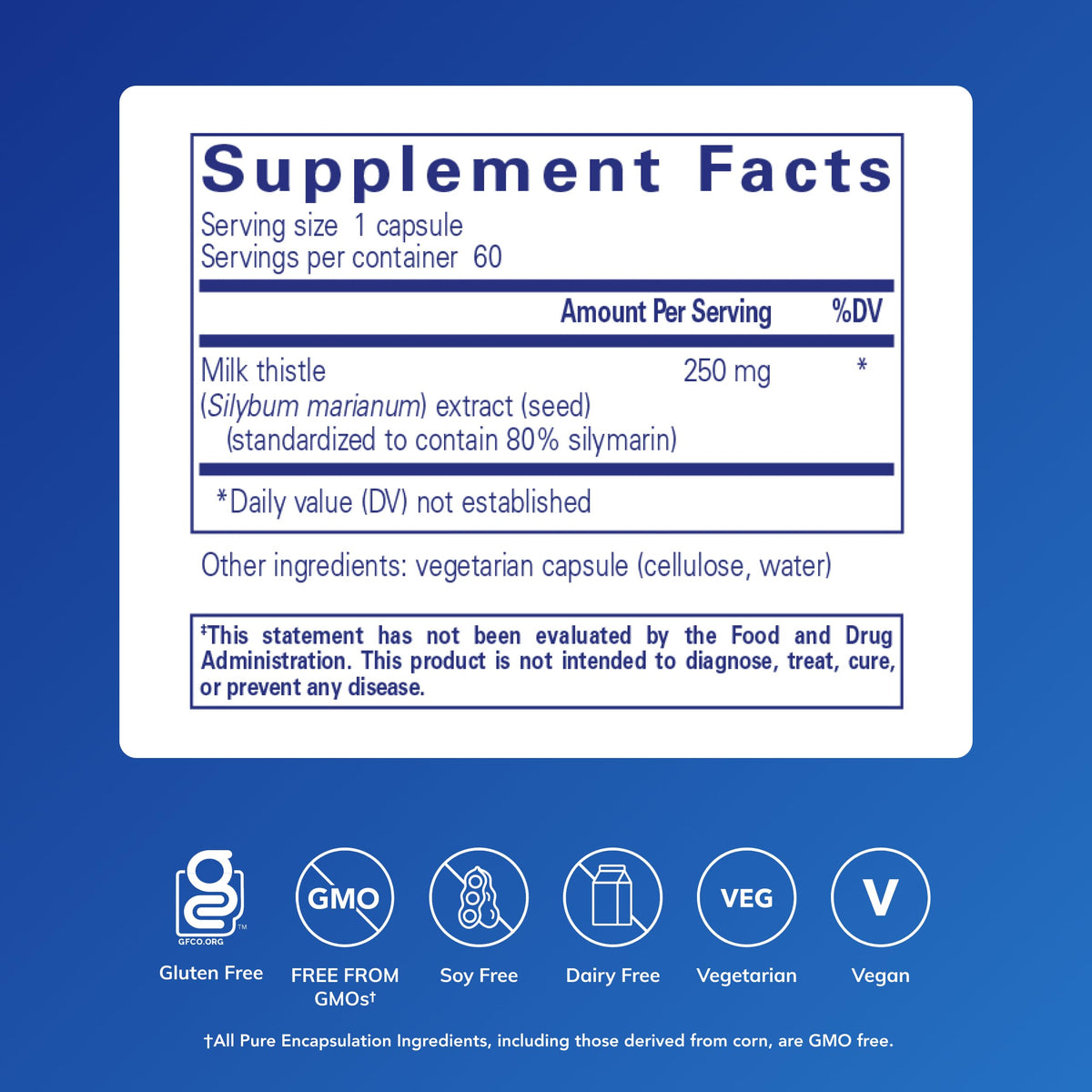 Pure Encapsulations Silymarin 60 capsules emballage