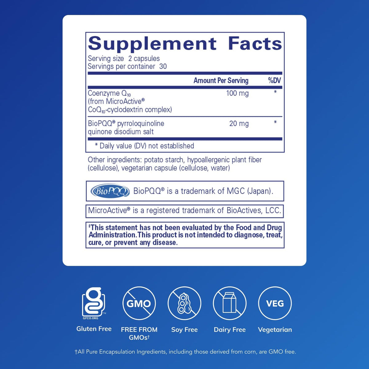 Pure Encapsulations SR-CoQ10 60 capsules vue de côté