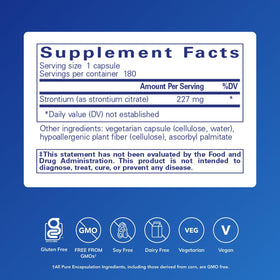 Pure Encapsulations Strontium Citrate 180 Capsules vue arrière