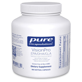 Pure Encapsulations VisionPro EPA/DHA/GLA 180 capsules front view