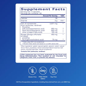Pure Encapsulations VisionPro EPA/DHA/GLA 180 capsules side view