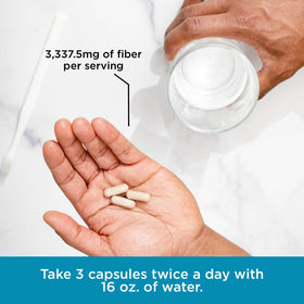 Pure for Men Complément Alimentaire Fibre XL capsules avec un verre d'eau