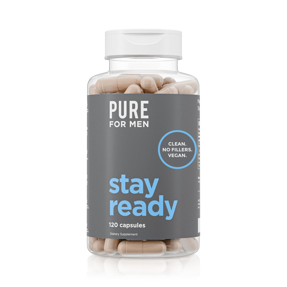 Pure for Men Complément Alimentaire Fibres Végétales 120 Capsules - vue de face