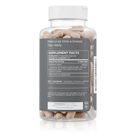 Pure for Men Complément Alimentaire Fibres Végétales - capsules dans un verre d'eau