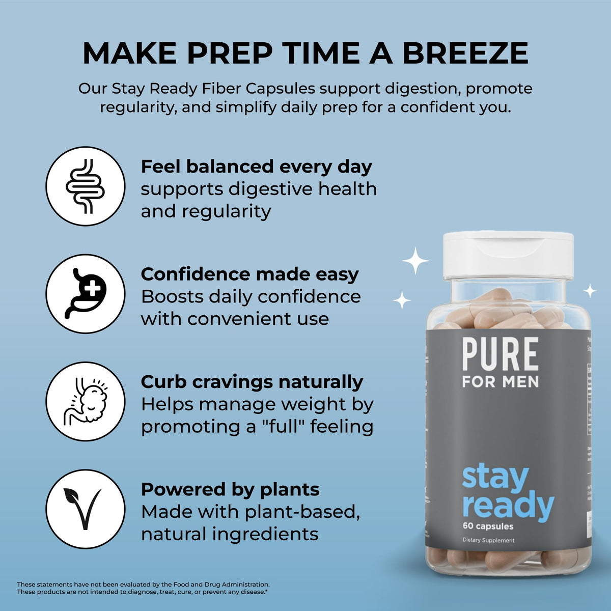 Pure for Men Complément Alimentaire Fibres Végétales - ingrédients principaux