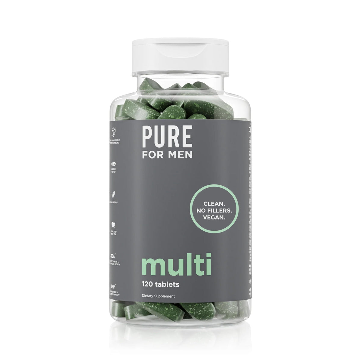 Pure for Men Complément Multivitaminé 120 comprimés vue avant