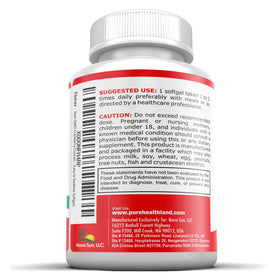 Pure Healthland Concentré de Canneberge 252mg gélules montrant la taille des gélules