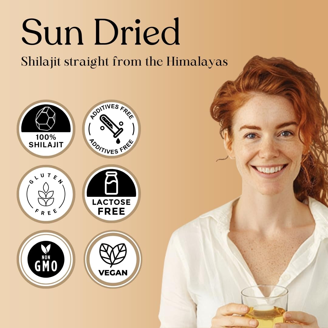 Pure Himalayan Shilajit 50ml sur un fond naturel