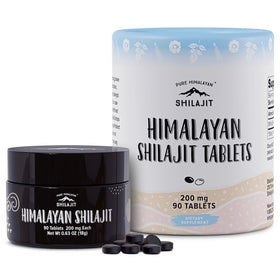 Pure Himalayan Shilajit 90 tablettes de 200 mg, vue de face