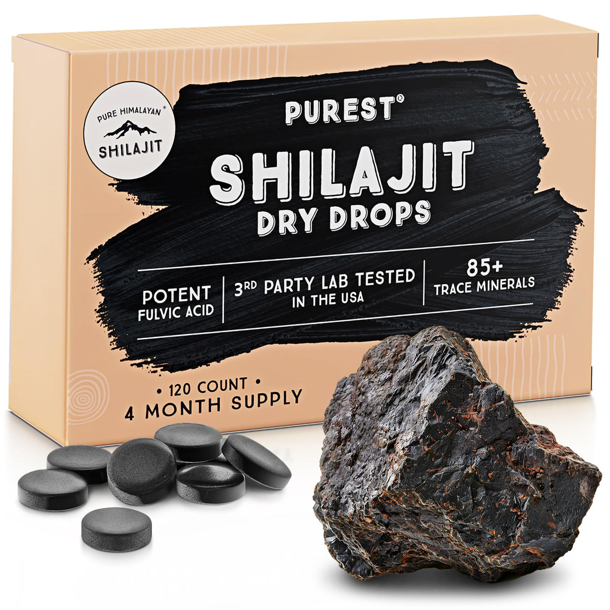 Pure Himalayan Shilajit gouttes sèches 24g avant