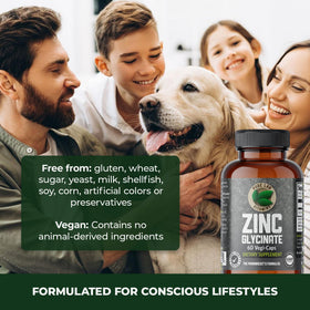 Pure Lab Vitamins Zinc Glycinate 60 Vegi-caps sur une table