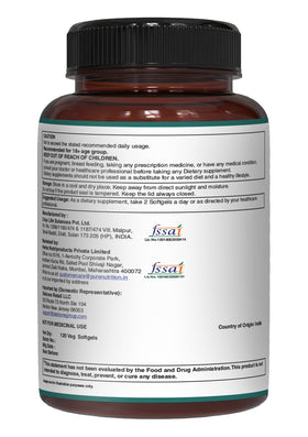 PURE NUTRITION Omega 3-6-9 600mg - gélules sur une surface en bois