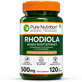 PURE NUTRITION Rhodiola Rosea Extrait 500 mg capsules végétales vue de face
