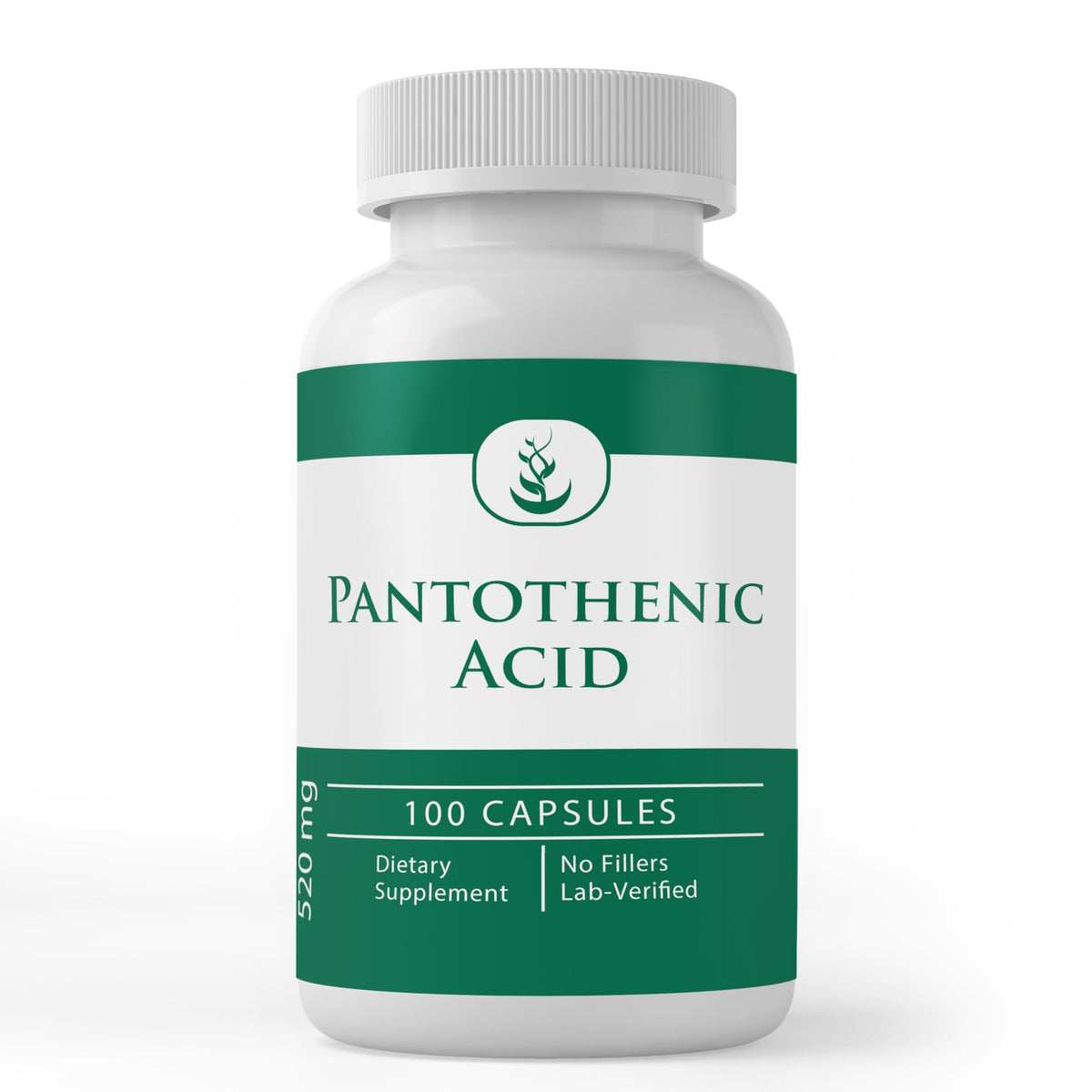 PURE ORIGINAL INGREDIENTS Acide Pantothénique 100 capsules vue de face