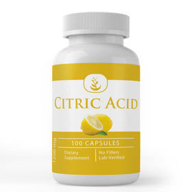 PURE ORIGINAL INGREDIENTS Acides Citriques 100 capsules vue de face