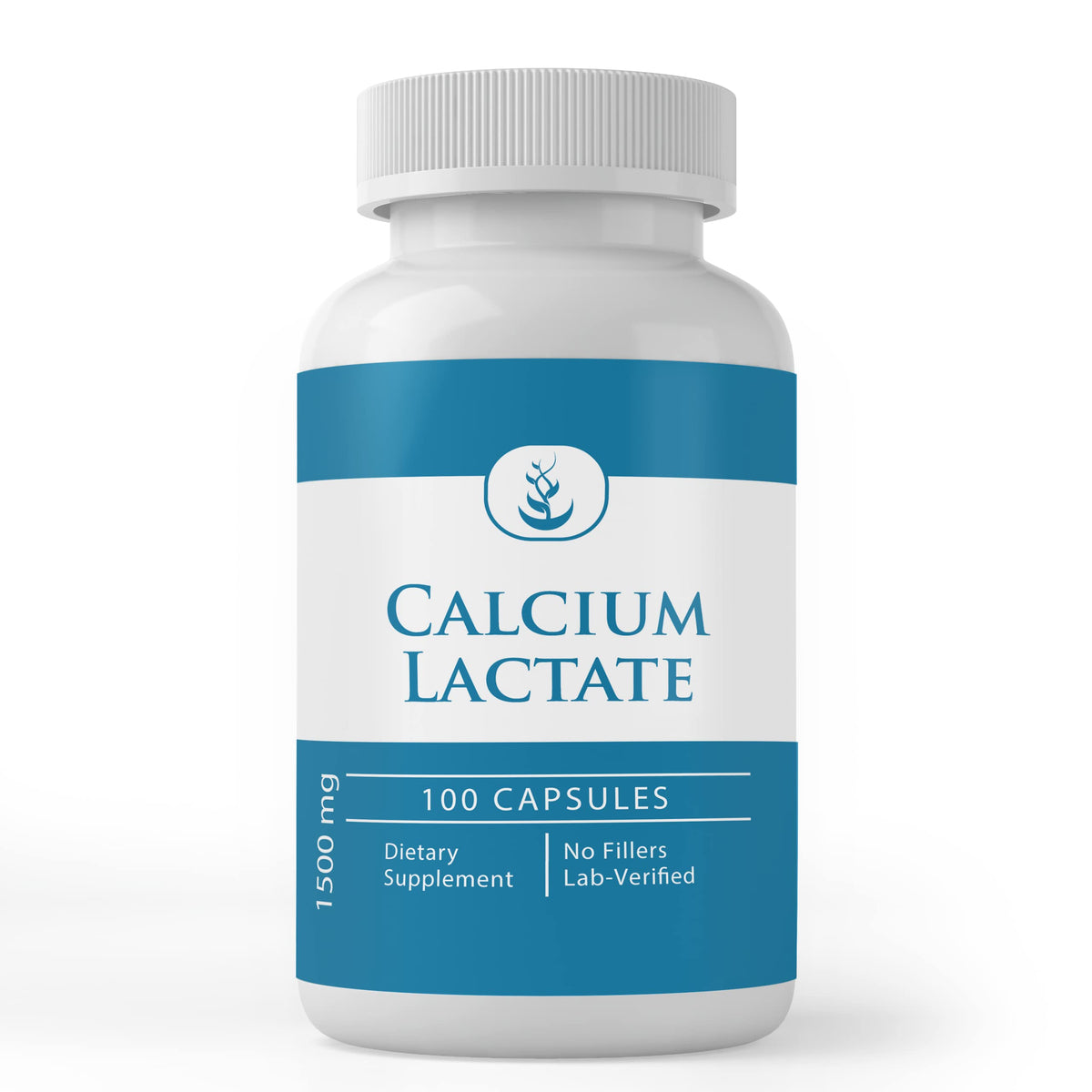 PURE ORIGINAL INGREDIENTS Calcium Lactate 100 Capsules, vue avant