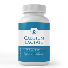PURE ORIGINAL INGREDIENTS Calcium Lactate 100 Capsules, vue avant