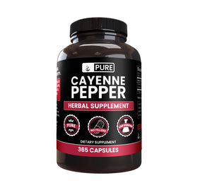 PURE ORIGINAL INGREDIENTS capsules de piments de cayenne, vue de face