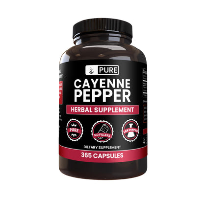 PURE ORIGINAL INGREDIENTS capsules de piments de cayenne, vue de face