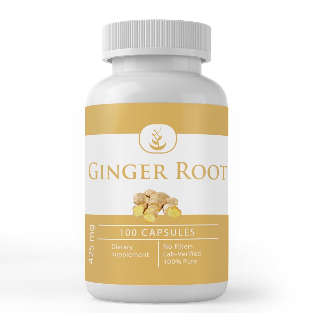PURE ORIGINAL INGREDIENTS capsules de racine de gingembre 100 capsules vue de face