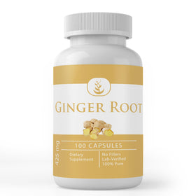 PURE ORIGINAL INGREDIENTS capsules de racine de gingembre 100 capsules vue de face