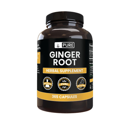 PURE ORIGINAL INGREDIENTS Capsules de racine de gingembre 365, vue avant