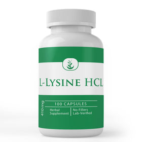 PURE ORIGINAL INGREDIENTS L-Lysine HCL capsules front view