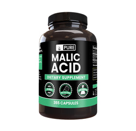 PURE ORIGINAL INGREDIENTS Poudre d'Acide Malique 365 Capsules vue de face
