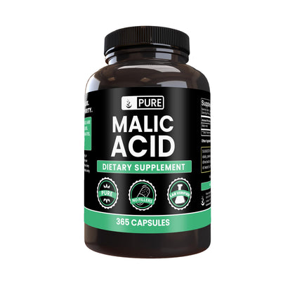 PURE ORIGINAL INGREDIENTS Poudre d'Acide Malique 365 Capsules vue de face