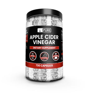 PURE ORIGINAL INGREDIENTS Poudre de Vinaigre de Pomme 730 Capsules vue de face