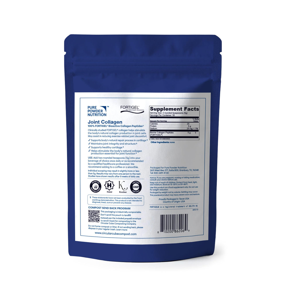 Pure Powder Nutrition Collagène en Poudre FORTIGEL 422g emballage