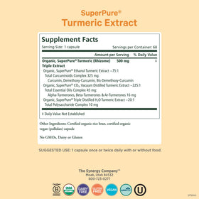 PURE SYNERGY Curcuma 60 capsules vue de dos