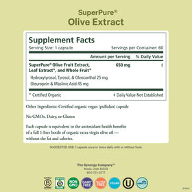 PURE SYNERGY Extrait d'Olive 60 Capsules arriére
