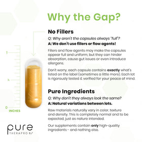 Pure Therapro Rx Activateur NRF2 avec ingrédients naturels en arrière-plan