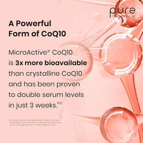 Pure Therapro Rx CoQ10 60 capsules sur une table en bois