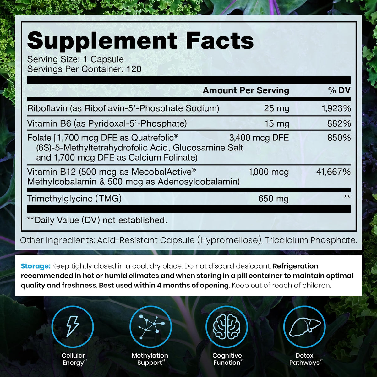 Pure Therapro Rx Methyl B Complete side view of the bottle