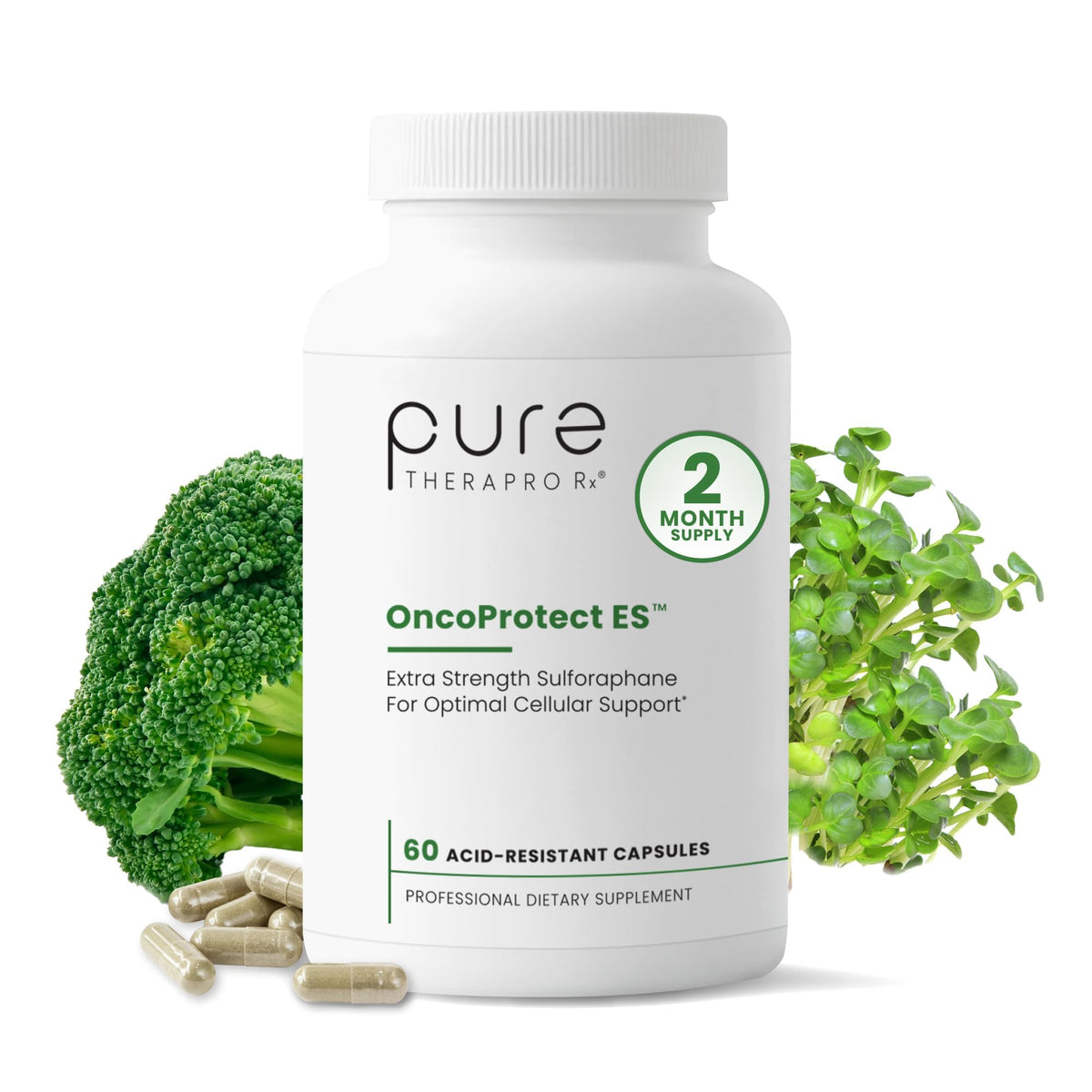 Pure Therapro Rx OncoProtect ES Sulforaphane 706mg 60 Capsules - vue de face