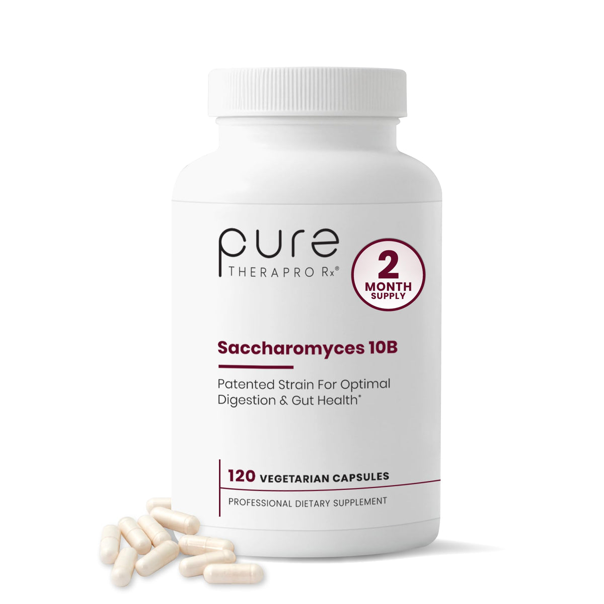 Pure Therapro Rx Saccharomyces 10B Probiotic 120 Capsules front view