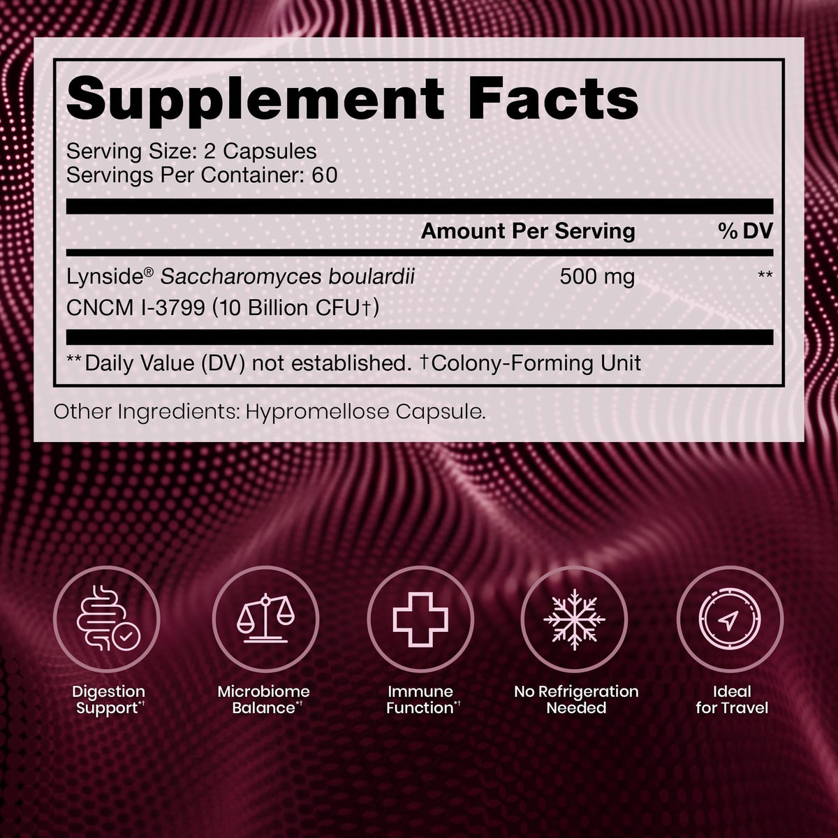 Pure Therapro Rx Saccharomyces 10B Probiotic 120 Capsules side view