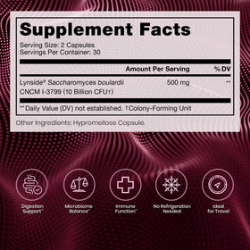 Pure Therapro Rx Saccharomyces 10B Probiotic 60 Capsules side view