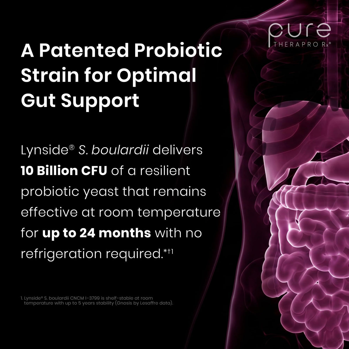 Pure Therapro Rx Saccharomyces 10B Probiotic capsules on a table